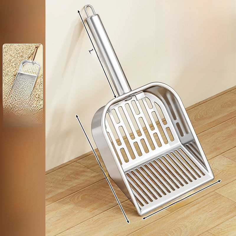 Stainless Steel Cat Litter Shovel with Long Handle