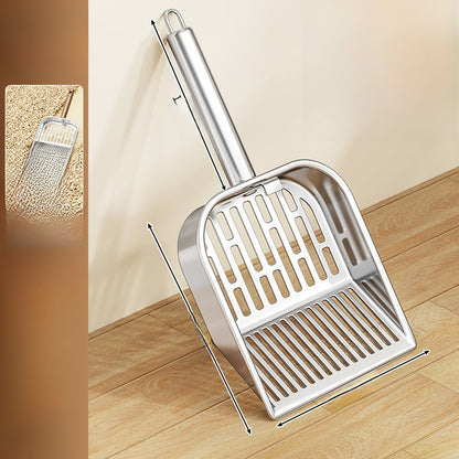 Stainless Steel Cat Litter Shovel with Long Handle