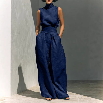Sleeveless Cotton Linen Set