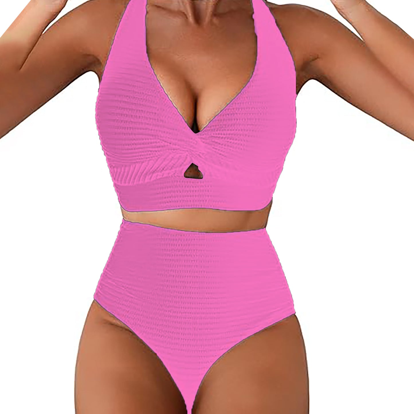 Split Style Shark Tooth Print Swimsuit