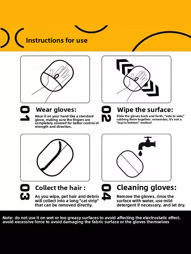 Cat hair gloves