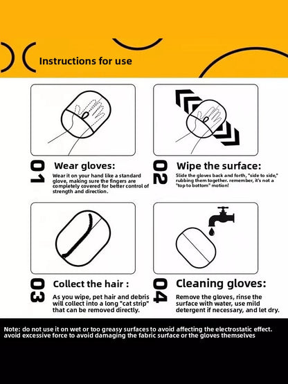 Cat hair gloves