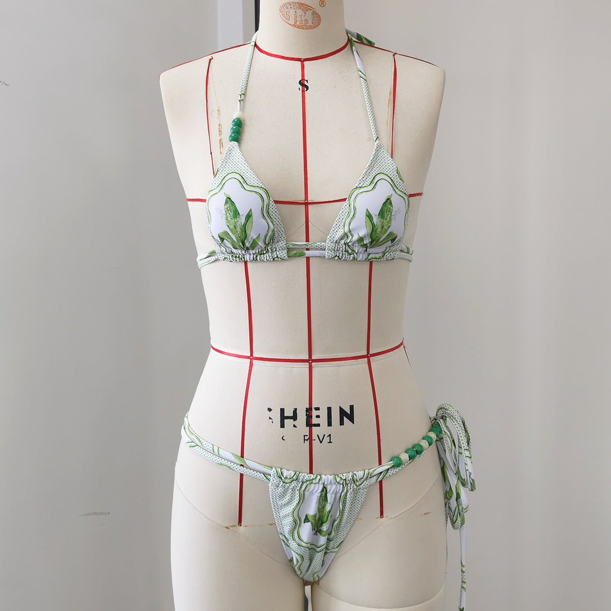 Strappy Backless Bikini Set