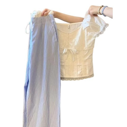 Womens Lace Top and Pants Set