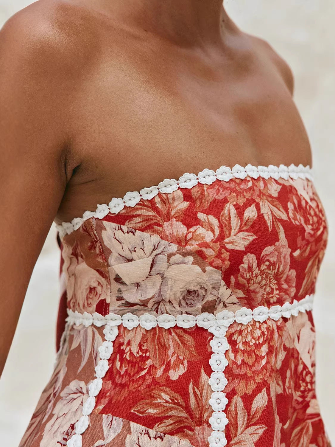 Women Floral Backless Short Set