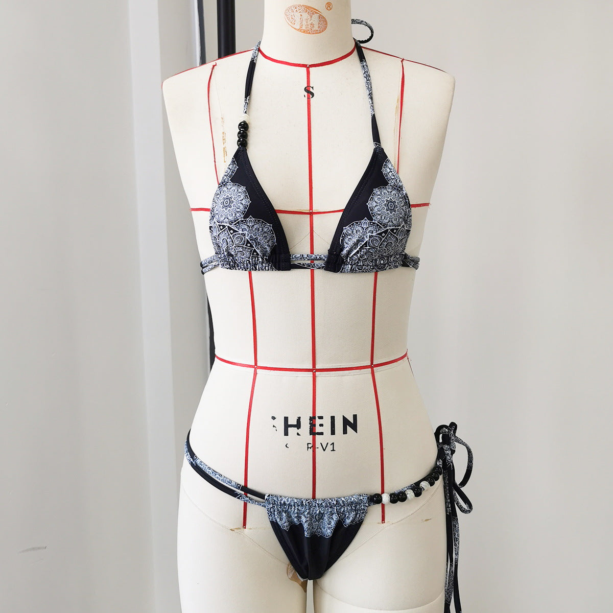 Strappy Backless Bikini Set