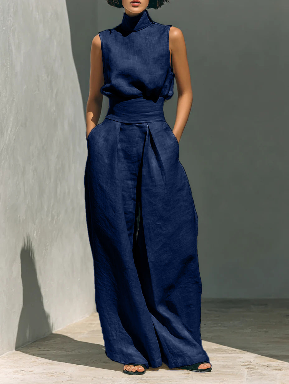 Sleeveless Cotton Linen Set