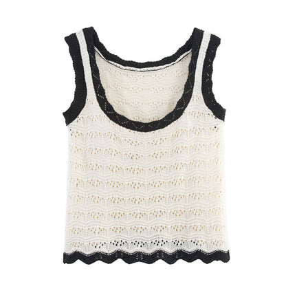 Women's Color Block Knit Vest and Skirt
